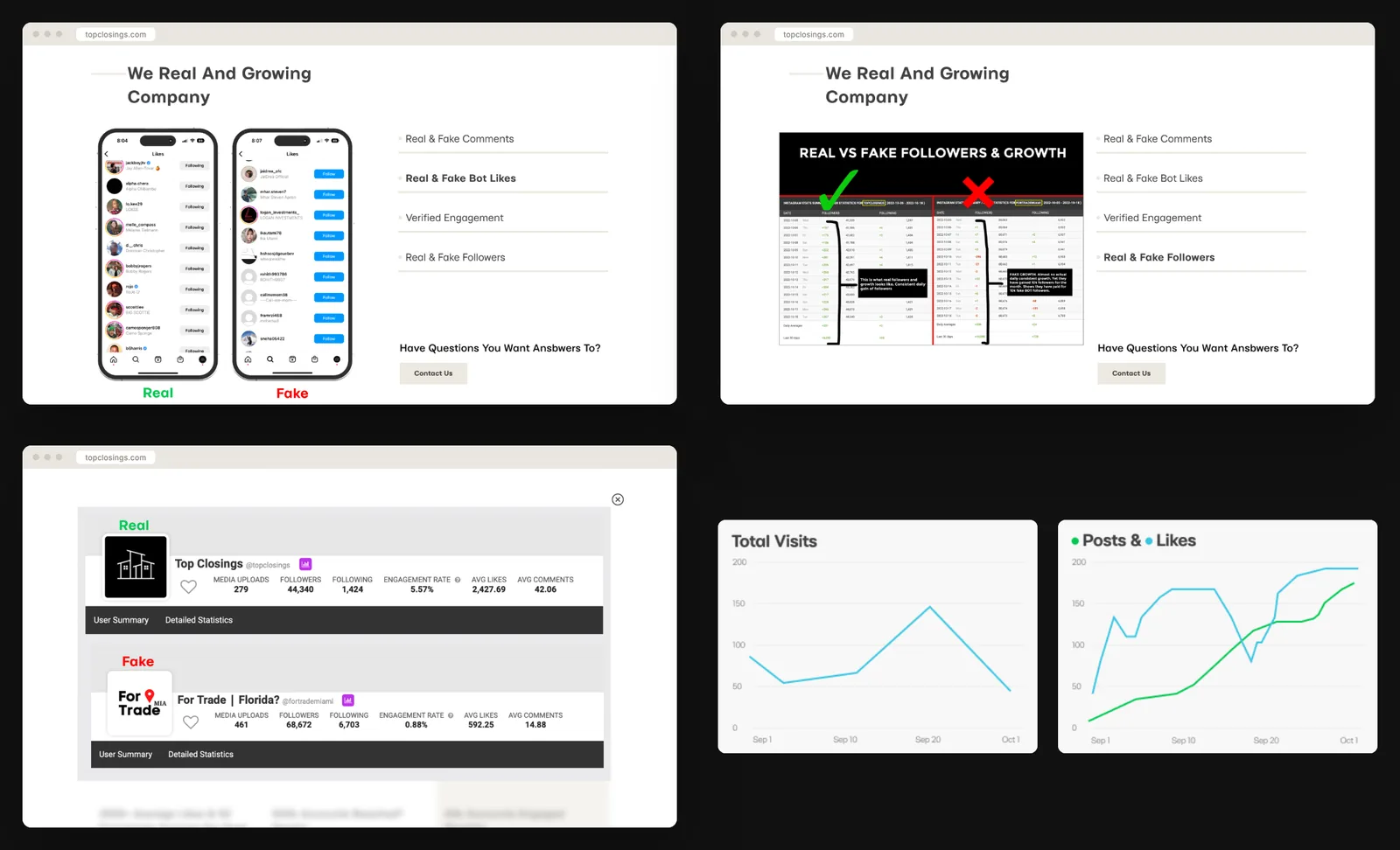 Social proof screens
